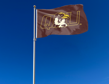 Load image into Gallery viewer, outdoor display of brown-quincy-university-flag-for-tailgate-decor
