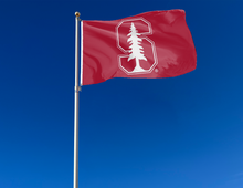 Load image into Gallery viewer, outdoor display of red stanford cardinals flag for tailgate decor
