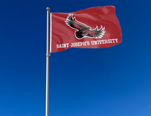 Load image into Gallery viewer, outdoor red saint joseph's university flag for tailgate decor
