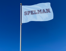 Load image into Gallery viewer, outdoor display of spelman college flag for tailgate decor