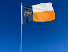 Load image into Gallery viewer, outdoor display of state of texas style utep miners flag for tailgate decor