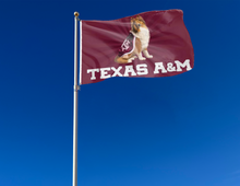 Load image into Gallery viewer, outdoor display of texas a&m mascot 3x5 flag for tailgate decor