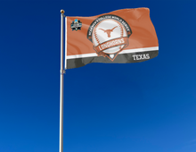 Load image into Gallery viewer, outdoor display of texas baseball college world series 2026 flag for tailgate decor