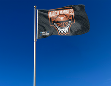 Load image into Gallery viewer, outdoor display of texas basketball march madness 2026 flag for tailgate decor