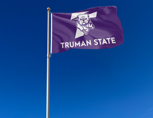 Load image into Gallery viewer, outdoor display of truman state university flag for tailgate decor