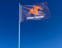 Load image into Gallery viewer, outdoor display of u-s coast guard academy 3x5 flag for tailgate decor