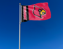 Load image into Gallery viewer, outdoor display of university of louisville flag for tailgate decor