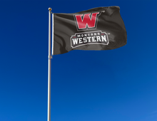 Load image into Gallery viewer, outdoor display of university of montana western flag for tailgate decor