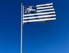 Load image into Gallery viewer, outdoor display of usa flag style jackson state university flag for tailgate decor