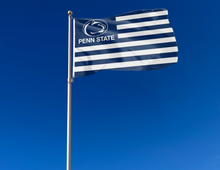 Load image into Gallery viewer, outdoor display of usa flag style penn state university flag for tailgate decor
