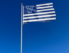 Load image into Gallery viewer, outdoor display of usa flag style villanova wildcats flag for tailgate decor