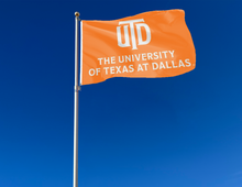 Load image into Gallery viewer, outdoor display of ut-dallas flag for tailgate decor