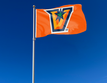 Load image into Gallery viewer, outdoor display of orange ut rio grande valley flag for tailgate decor
