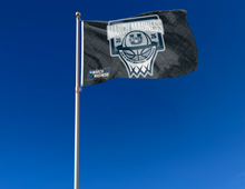 Load image into Gallery viewer, outdoor display of utah state basketball march madness 2026 flag for tailgate decor
