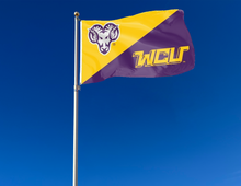 Load image into Gallery viewer, outdoor display of west chester university house divided flag for tailgate decor