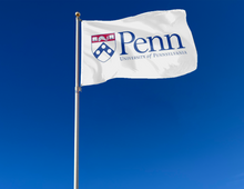 Load image into Gallery viewer, outdoor display of white upenn flag for tailgate decor