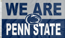 Load image into Gallery viewer, penn state university flag with we are penn state logo for college dorm decor