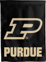 Load image into Gallery viewer, black purdue university double sided house flag for college dorm decor