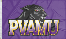 Load image into Gallery viewer, purple pvamu flag for college dorm decor