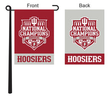 Load image into Gallery viewer, red and grey indiana college football champions 2025 double sided garden flag for yard decor