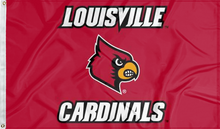Load image into Gallery viewer, red louisville cardinals flag for college dorm decor