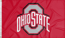 Load image into Gallery viewer, red ohio state university buckeyes flag for college dorm decor