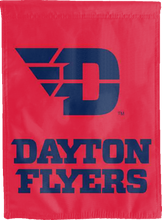 Load image into Gallery viewer, red university of dayton flyers double sided house flag for college dorm decor