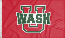 Load image into Gallery viewer, red washington university st louis flag for college dorm decor
