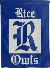 Load image into Gallery viewer, blue rice university double sided house flag for college dorm decor
