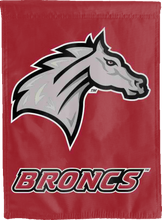 Load image into Gallery viewer, red rider university broncs double sided house flag for game day decor