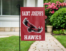 Load image into Gallery viewer, red saint josephs hawks double sided garden flag for yard decor