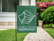 Load image into Gallery viewer, green saint leo university double sided garden flag for yard decor