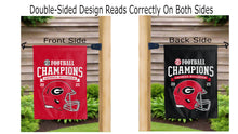 Load image into Gallery viewer, sec conference champions 2025 logo reading correctly on both sides of georgia football garden flag