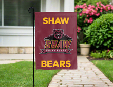 Load image into Gallery viewer, maroon shaw university bears double sided garden flag for yard decor