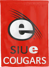 Load image into Gallery viewer, red siue cougars double sided house flag with e logo for man cave decor