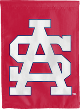 Load image into Gallery viewer, red south alabama double sided house flag with SA logo for man cave decor