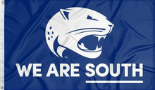 Load image into Gallery viewer, blue south alabama jaguars we are south flag for college dorm decor