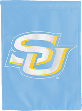 Load image into Gallery viewer, blue southern university double sided house flag for college dorm decor