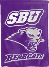 Load image into Gallery viewer, purple southwest baptist university bearcats double sided house flag for man cave decor