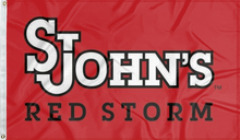 Load image into Gallery viewer, red st johns red storm flag for college dorm decor