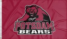 Load image into Gallery viewer, red suny potsdam bears 3x5 flag for college dorm decor