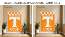 Load image into Gallery viewer, t vols logo reading correctly on both sides of orange double sided house flag