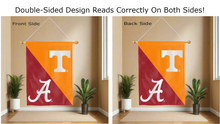 Load image into Gallery viewer, tennessee alabama logos reading correctly on both sides of double sided house flag
