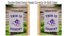 Load image into Gallery viewer, this is acu country logo reading correctly on both sides of garden flag