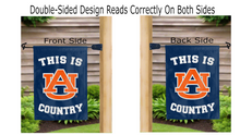 Load image into Gallery viewer, this is auburn country logo reading correctly on both sides of garden flag