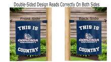 Load image into Gallery viewer, this is gonzaga university country logo reading correctly on both sides of blue garden flag