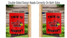 Load image into Gallery viewer, this is illinois state redbirds country logo reading correctly on both sides of double sided garden flag