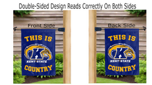 Load image into Gallery viewer, this is kent state country logo reading correctly on both sides of garden flag