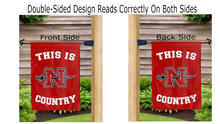 Load image into Gallery viewer, this is nicholls state country logo reading correctly on both sides of garden flag