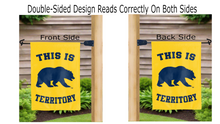Load image into Gallery viewer, this is uc berkeley golden bears country logo reading correctly on both sides of gold garden flag